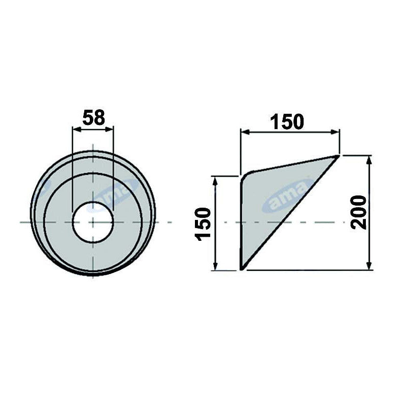 PTO Cone - ø 200mm x L 150mm - AMAIreland - 