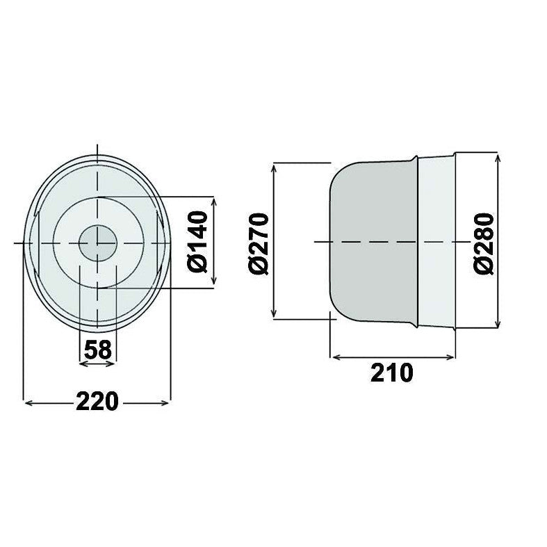 PTO Cone ø 220mm x L 210mm - AMAIreland - 