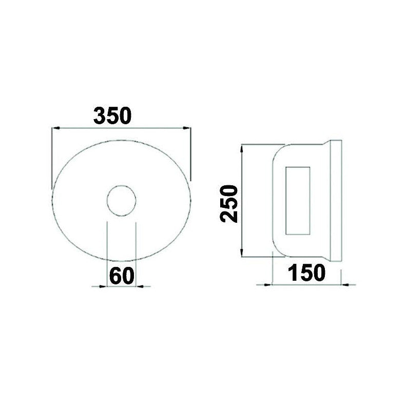 PTO Cone - With Hatch - ø 350mm L 150mm - AMAIreland - 