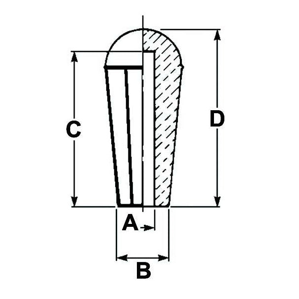 Push On Knob - ID 10mm - Length 68mm - AMAIreland - 