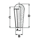 Push On Knob - ID 6mm - Length 57mm - AMAIreland - 