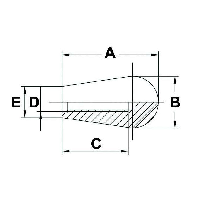 Push On Lever Knob with Blind Threaded Hole - AMAIreland - 