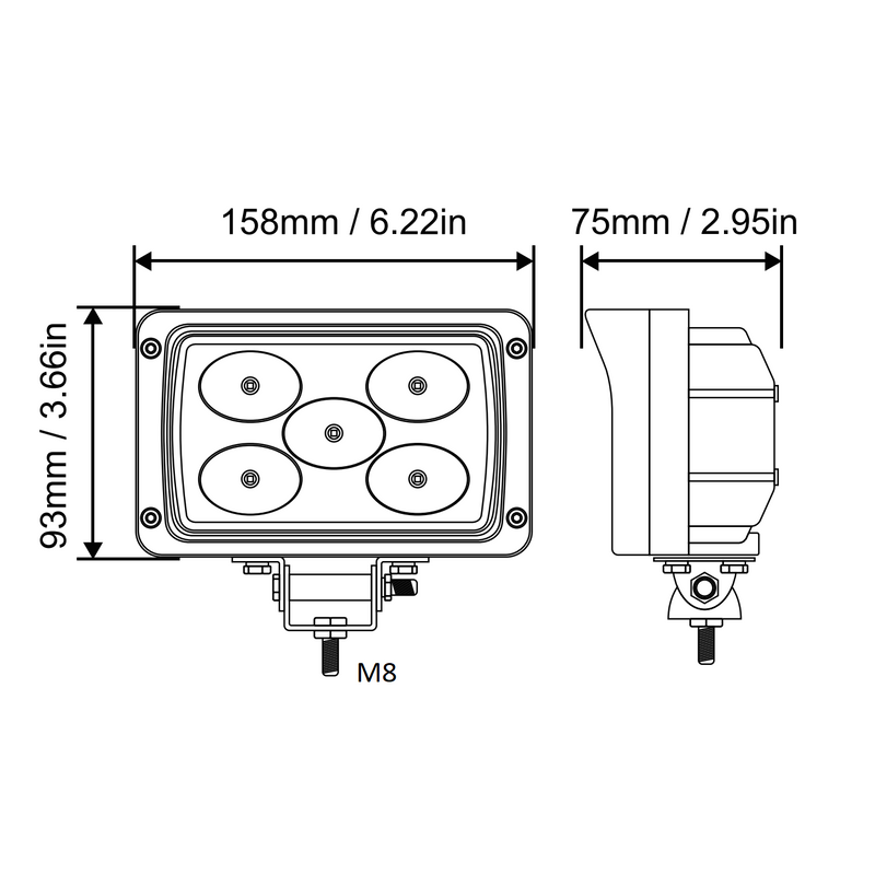 Rectangular High Power LED Work Lamp - AMAIreland - 