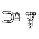 Round Bore Yoke End with Bolt Clamp & Keyway - BY-PY Type - CAT 6 - 30.2 x 92mm