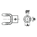 Round Bore Yoke End with Threaded Grub Screw Hole & Keyway BY-PY Type - CAT 2 - 23.8 x 61.3mm