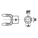 Round Bore Yoke End with Threaded Grub Screw Hole & Keyway BY-PY Type - CAT 4 -  27 x 74.6mm
