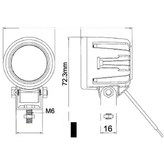Round High Power LED Work Lamp - AMAIreland - 