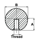 Round Knob with Threaded Holes - M12