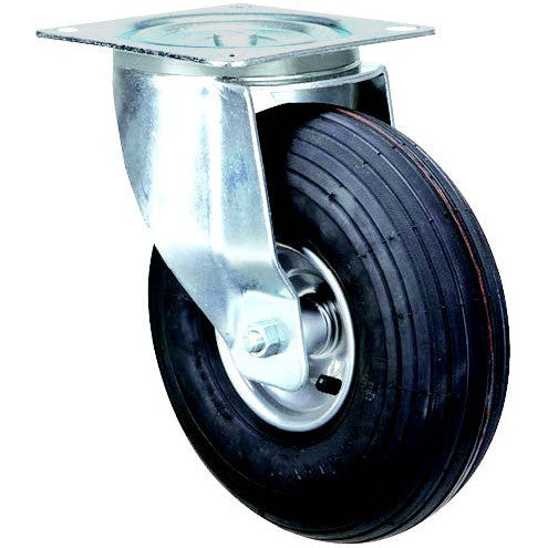 Rubber Castor Pneumatic Wheels on Steel Rim - AMAIreland - 