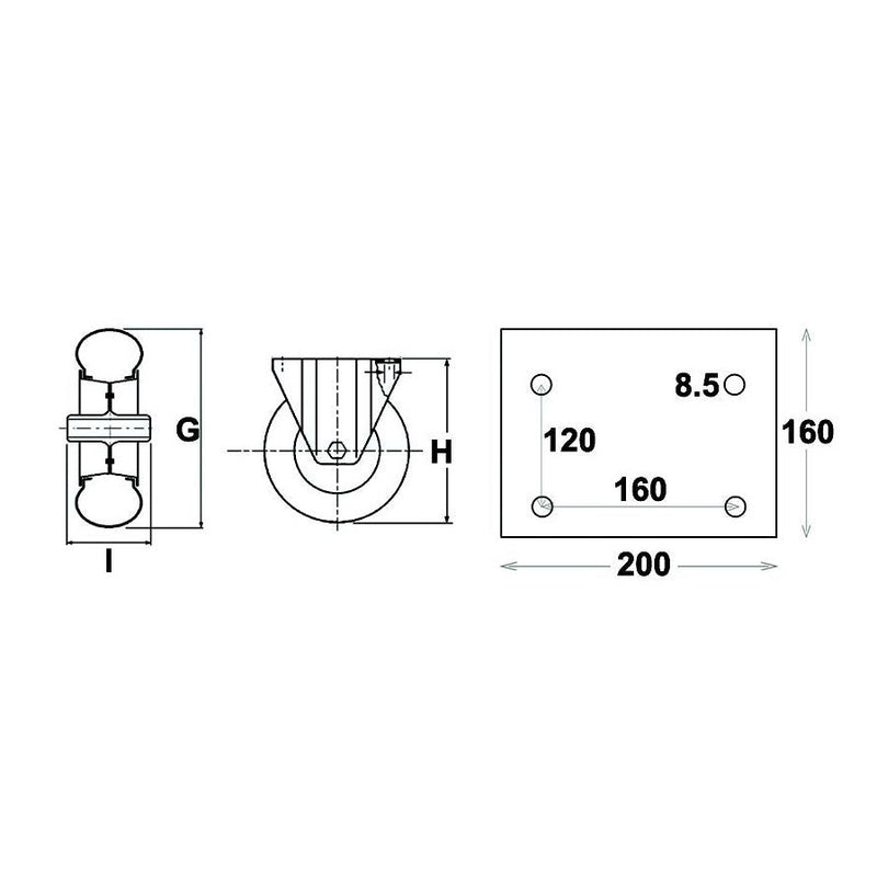 Rubber Castor Pneumatic Wheels on Steel Rim - AMAIreland - 