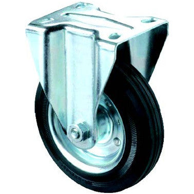 Rubber Castor Wheels on Steel Rim - AMAIreland - 