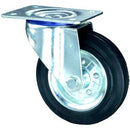 Rubber Castor Wheels on Steel Rim - AMAIreland - 