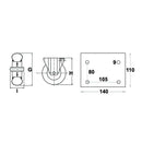 Rubber Castor Wheels on Steel Rim - AMAIreland - 