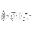 Rubber Castor Wheels on Steel Rim - Fixed Support - H 152mm - AMAIreland - 