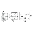 Rubber Castor Wheels on Steel Rim Heavy Duty - Swivel Support with Brake - H 232mm - AMAIreland - 