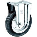 Rubber Castor Wheels on Steel Rim - Swivel Support  - H 128mm - AMAIreland - 