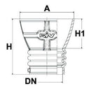 Rubber Docking Funnels with Stainless Steel Clamp - 6" - AMAIreland - 