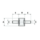 Rubber Mounting Bush (Male - Male) M10 - Rubber Height 30mm - AMAIreland - 