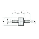 Rubber Mounting Bush (Male - Male) M6 - Rubber Height 15mm - AMAIreland - 