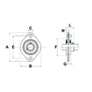 SBPFL Series Pressed Steel 2 Bolt Flange Bearing Self Aligning - SBPFL202