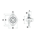 SBPFL Series Pressed Steel 2 Bolt Flange Bearing Self Aligning - SBPFL203
