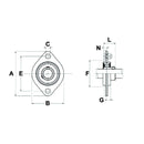 SBPFL Series Pressed Steel 2 Bolt Flange Bearing Self Aligning - SBPFL206 - AMAIreland - 