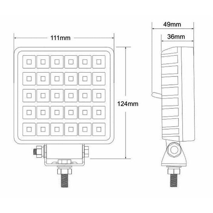 Square High Power LED Work Lamp - AMAIreland - 