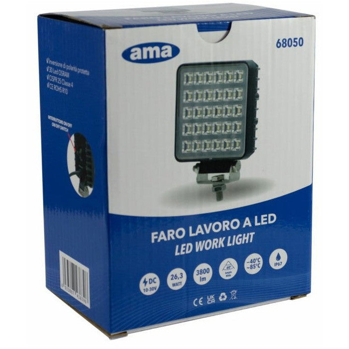 Square High Power LED Work Lamp - AMAIreland - 