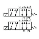 Stackable Circuit Selector Valve Double Acting - 6 Way - 12VDC - AMAIreland - 