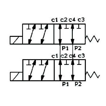 Stackable Circuit Selector Valve Double Acting - 8 Way - 12VDC - AMAIreland - 