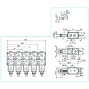 Stackable Circuit Selector Valve - Double Acting - 8 Way / 12VDC