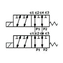 Stackable Circuit Selector Valve - Double Acting - 8 Way / 12VDC