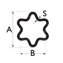 Star Profile Tubing - Walterscheid Type - Inner  - 51mm x 37mm - AMAIreland - 