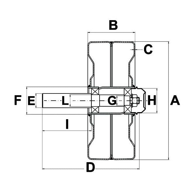 Steel Wheel with Axle - 250mm x 100mm - AMAIreland - 
