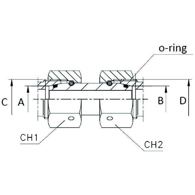 Straight Coupling with O-Ring - 12L - AMAIreland - 