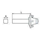 Stub Axle without Brake - Square 40mm x 200mm