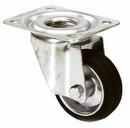 Rubber Castor Wheels on Steel Rim - Swivel Support  - H 178mm