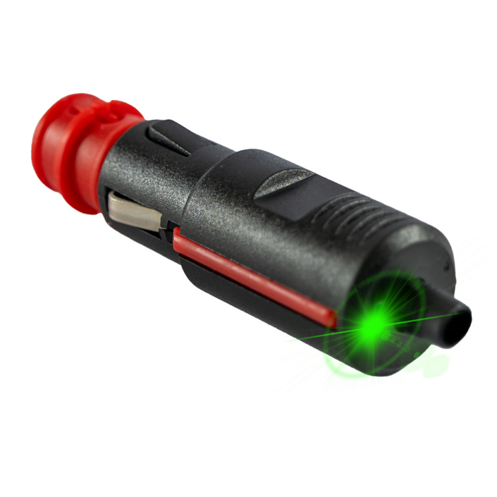 Lighter plug with LED power indicator
