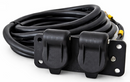 Power Cable with Dual 3 Pin Socket