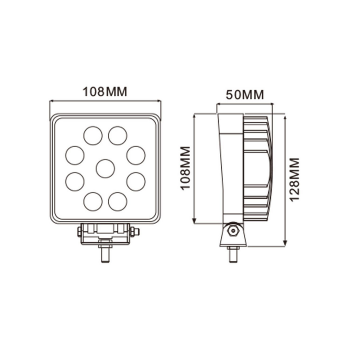 Square High Power LED Work Lamp