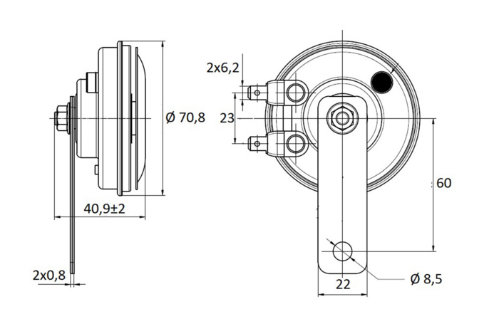 12V Electromagnetic Horn (105 - 118DB)