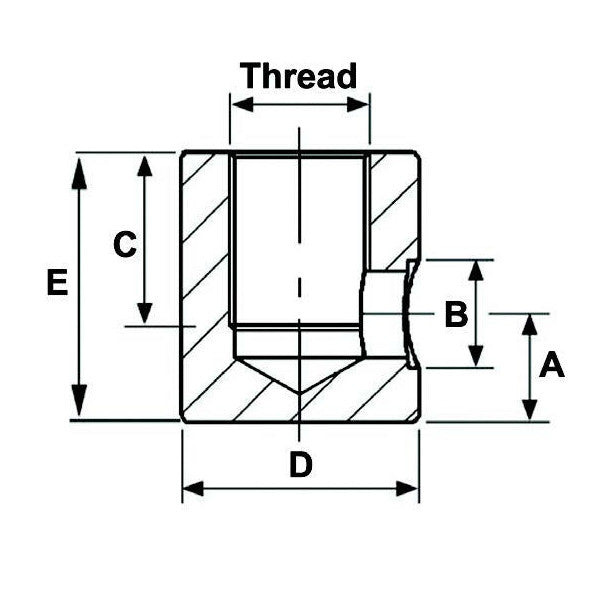 Threaded Bushing Inlet for Cylinder with Side Connection 1/2