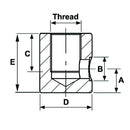 Threaded Bushing Inlet for Cylinder with Side Connection 3/8"BSP x 14mm - AMAIreland - 