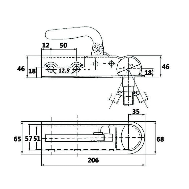 Towing Hitch Coupling - Round Ø 50mm - 1700kg - AMAIreland - 