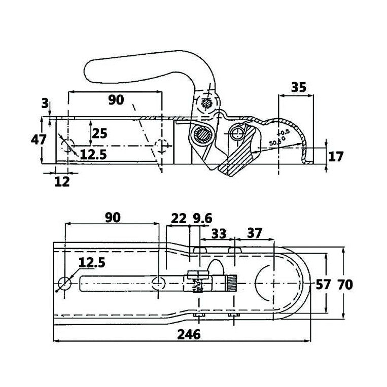Towing Hitch Coupling - Square Ø 60mm - 1000kg - AMAIreland - 