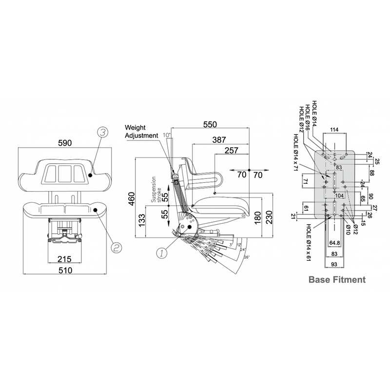 Tractor Seat - L Suspension - AMAIreland - 