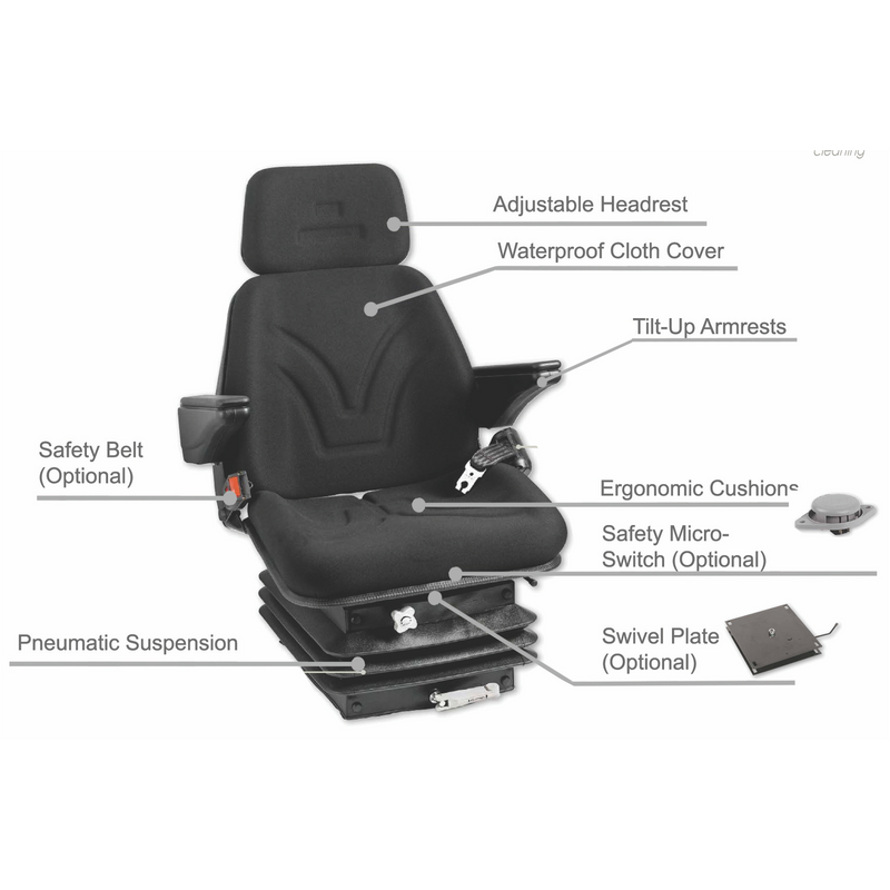 Tractor Seat - Pneumatic Suspension - AMAIreland - 