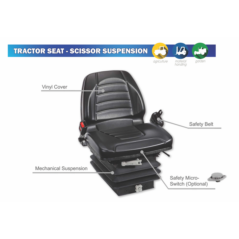 Tractor Seat - Scissor Suspension - AMAIreland - 