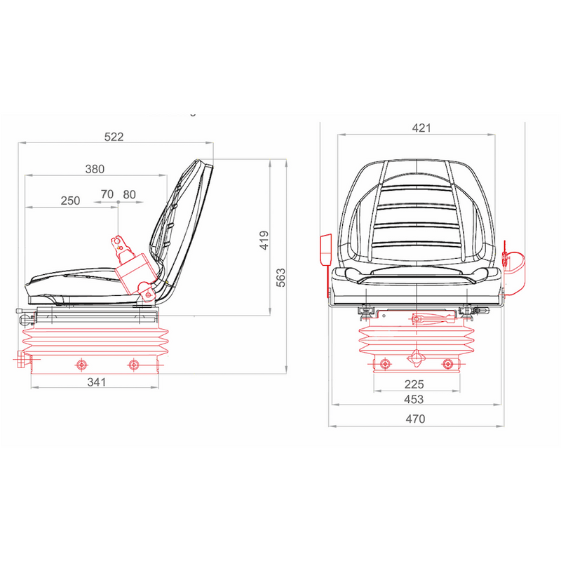 Tractor Seat - Scissor Suspension - AMAIreland - 