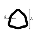 Triangular Profile Tubing - BY-PY Type - Outer CAT 9 - 41 x 108mm (3M Lengths)